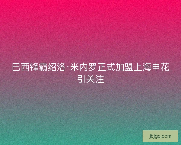 巴西锋霸绍洛·米内罗正式加盟上海申花引关注
